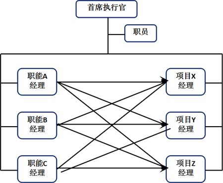矩阵型组织结构示意图 矩阵型组织结构示意图
